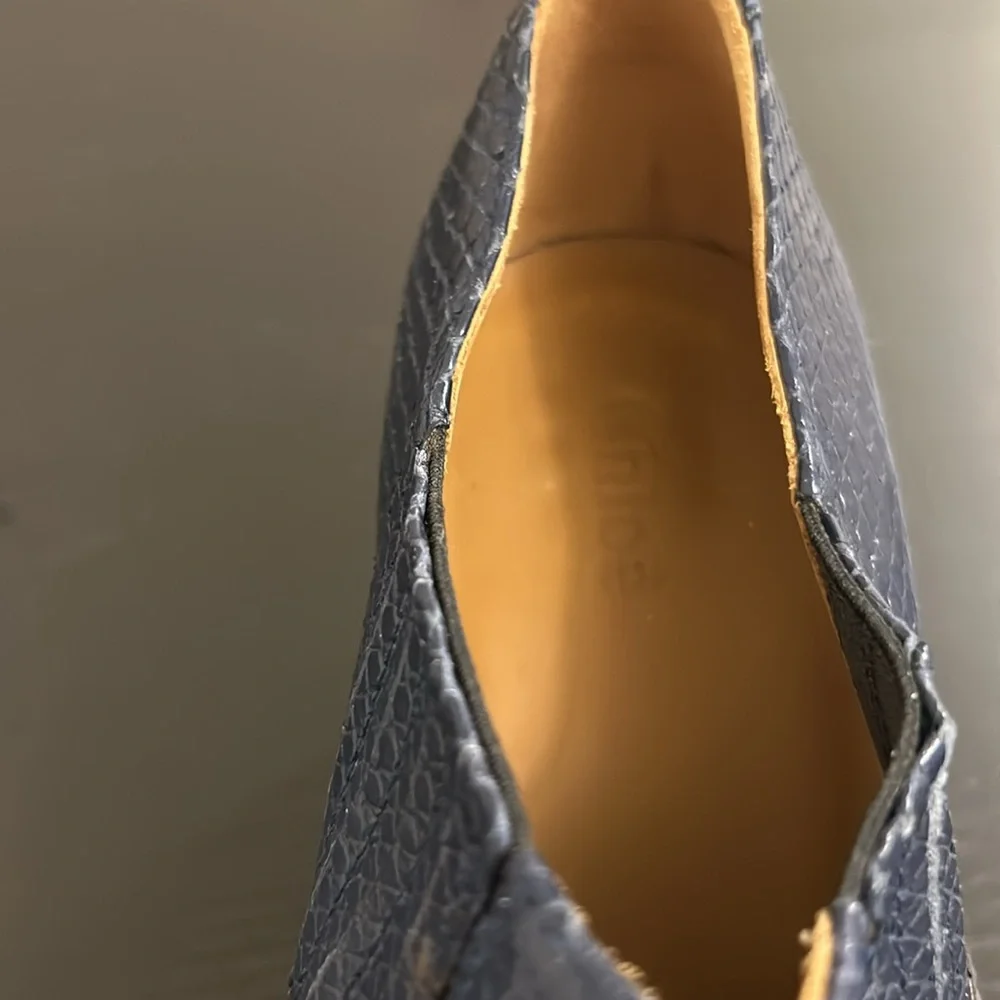 Chloe Elegant Blue Textured Shoes - Picture 14 of 15